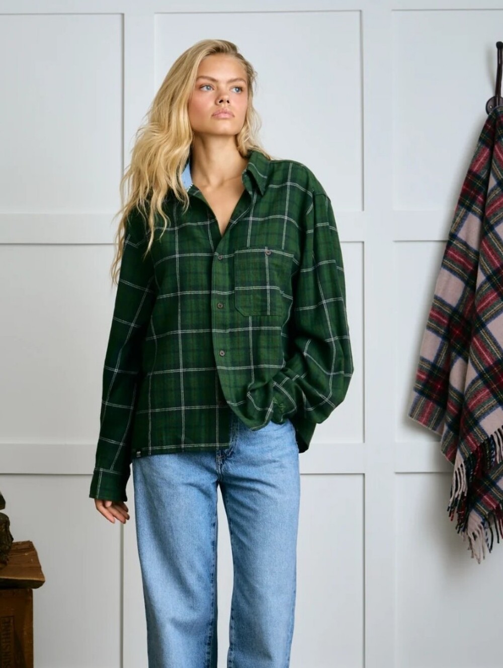Dairy Boy The Hanover Flannel Evergreen Plaid Women's M/L Cabincore